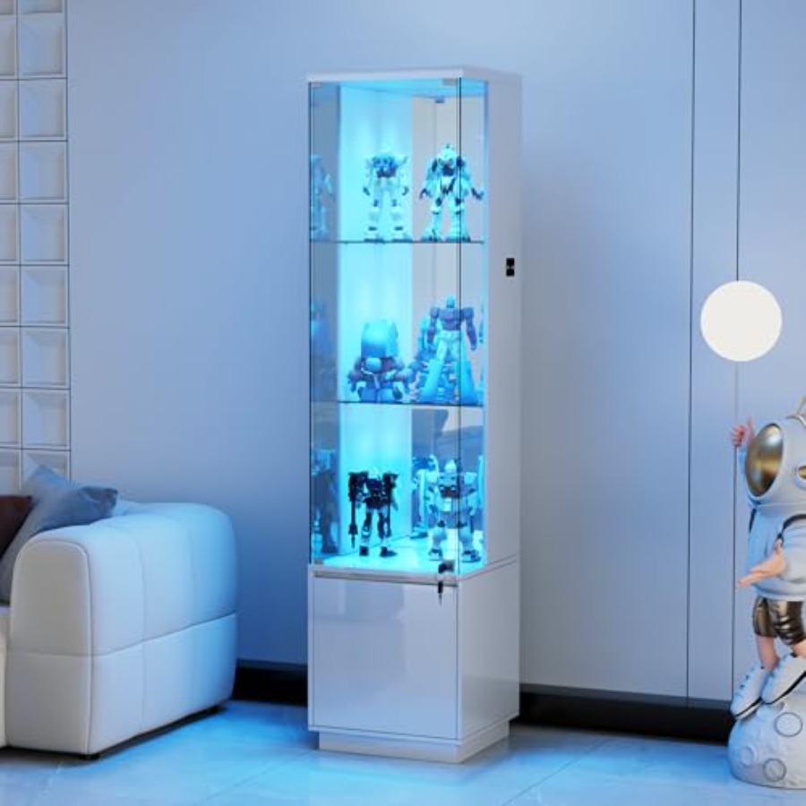 Glass Cabinet Display - Eckvitrine für Wohnzimmer, aus MDF mit