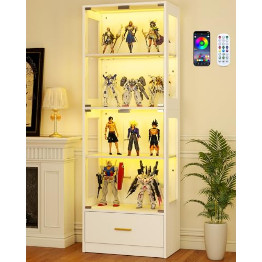Glass Cabinet Display - Glasvitrine mit Türen - Kuriositätenschrank für