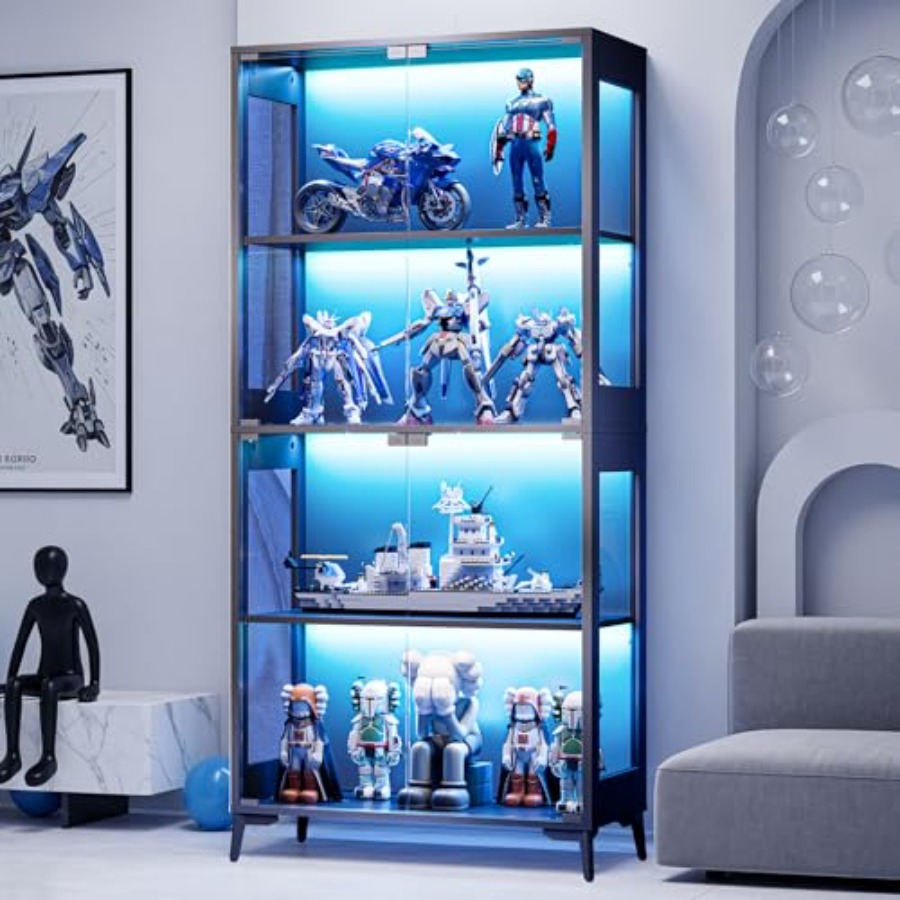 Glass Cabinet Display - Glasvitrine mit Türen für Sammlerstücke und