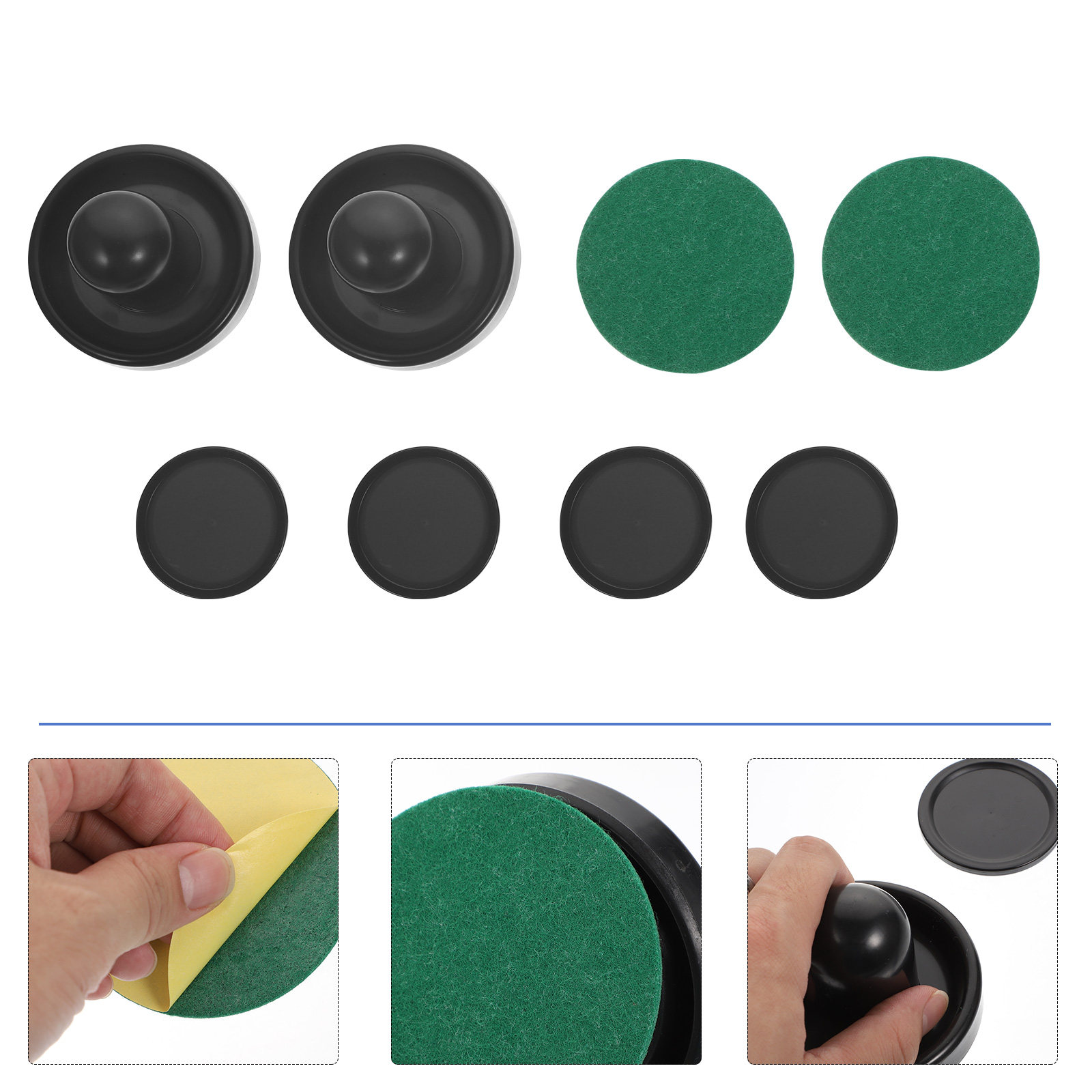 Air Hockey Table - 1 Set Air-Hockey-Plastik-Puck-Pusher-Ersatzkit für Standardtische, Spielzimmer-Zubehör,