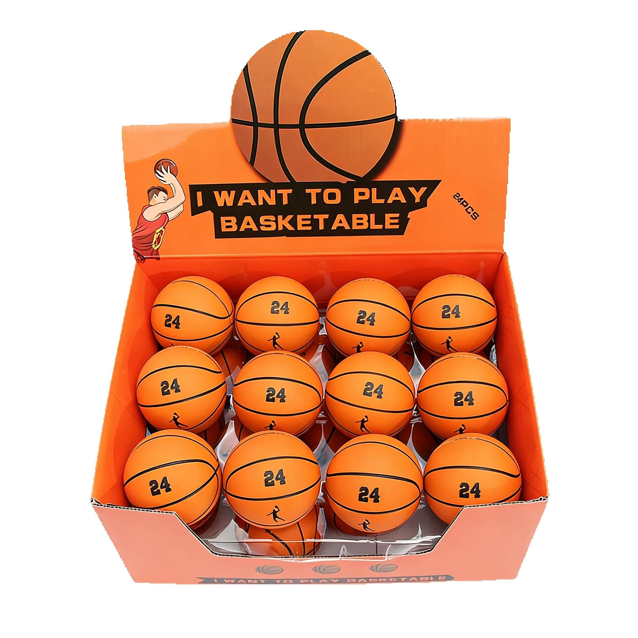 Basketball Arcade Game - 6cm Ultra-Hochelastischer Mini-Gummi-Basketball Dekompressions-Hohlball Elastischer Ball