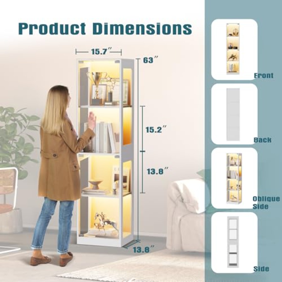 Glasvitrine mit RGB-Beleuchtun – Glass Cabinet Display Bewertung und Preis
