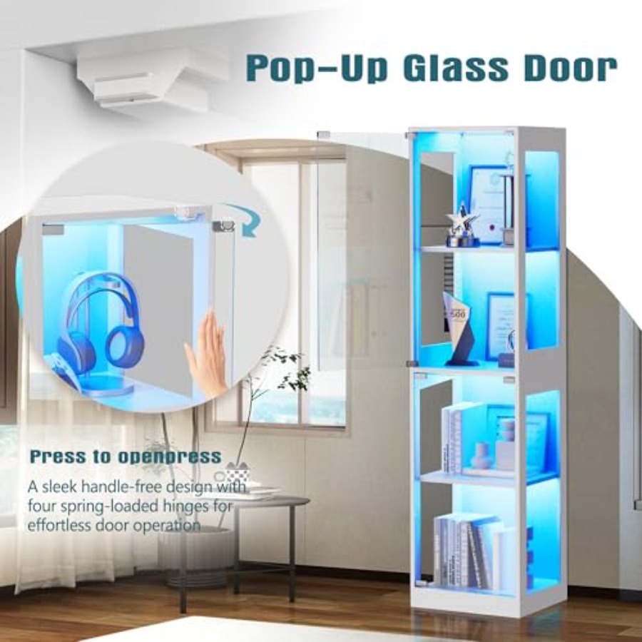 Glasvitrine mit RGB-Beleuchtun – Glass Cabinet Display Bewertung und Preis