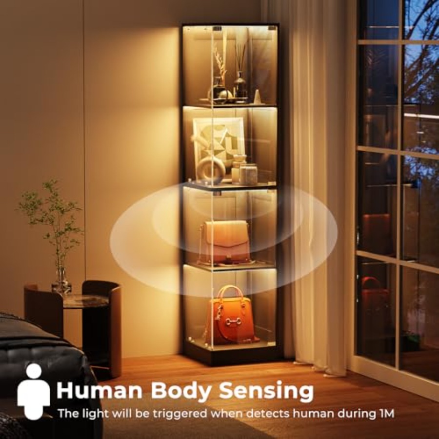 Eckvitrine mit Glastüren, MDF- – Glass Cabinet Display Bewertung und Preis