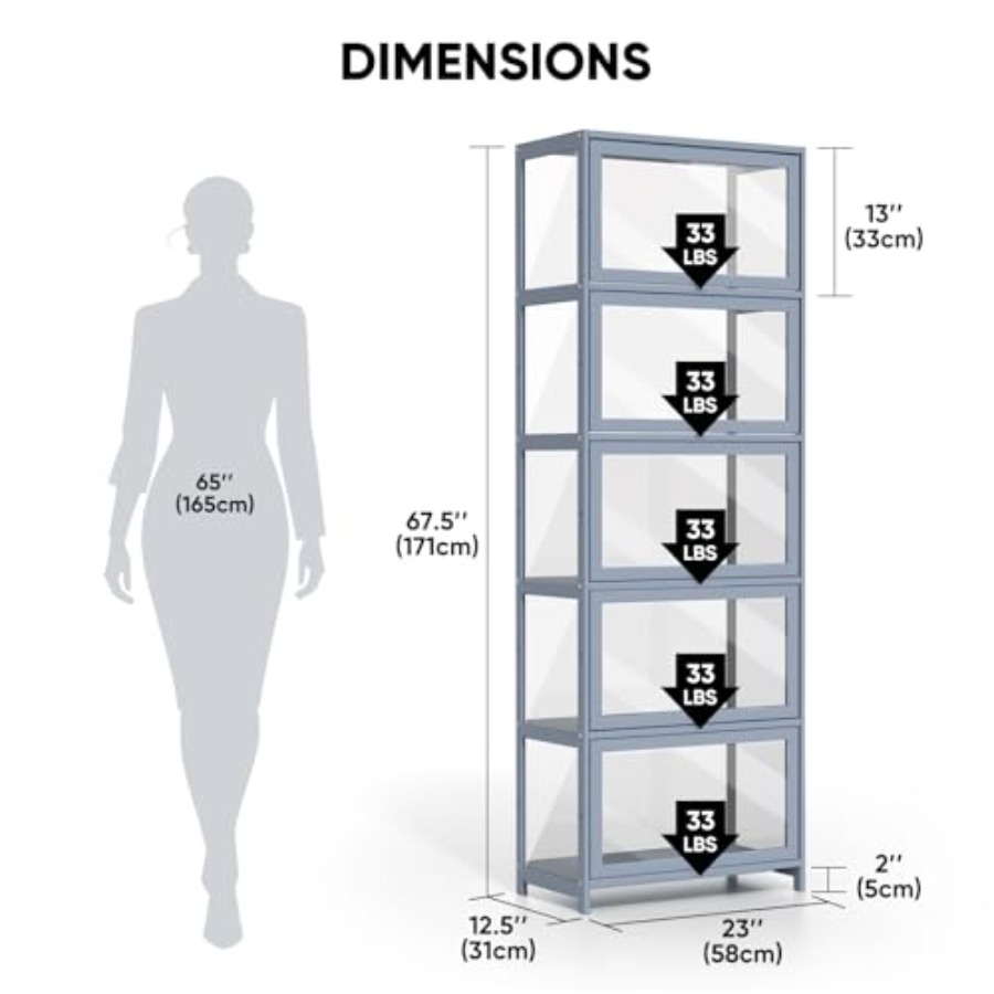5-stufiger Vitrinenschrank mit – Glass Cabinet Display Bewertung und Preis