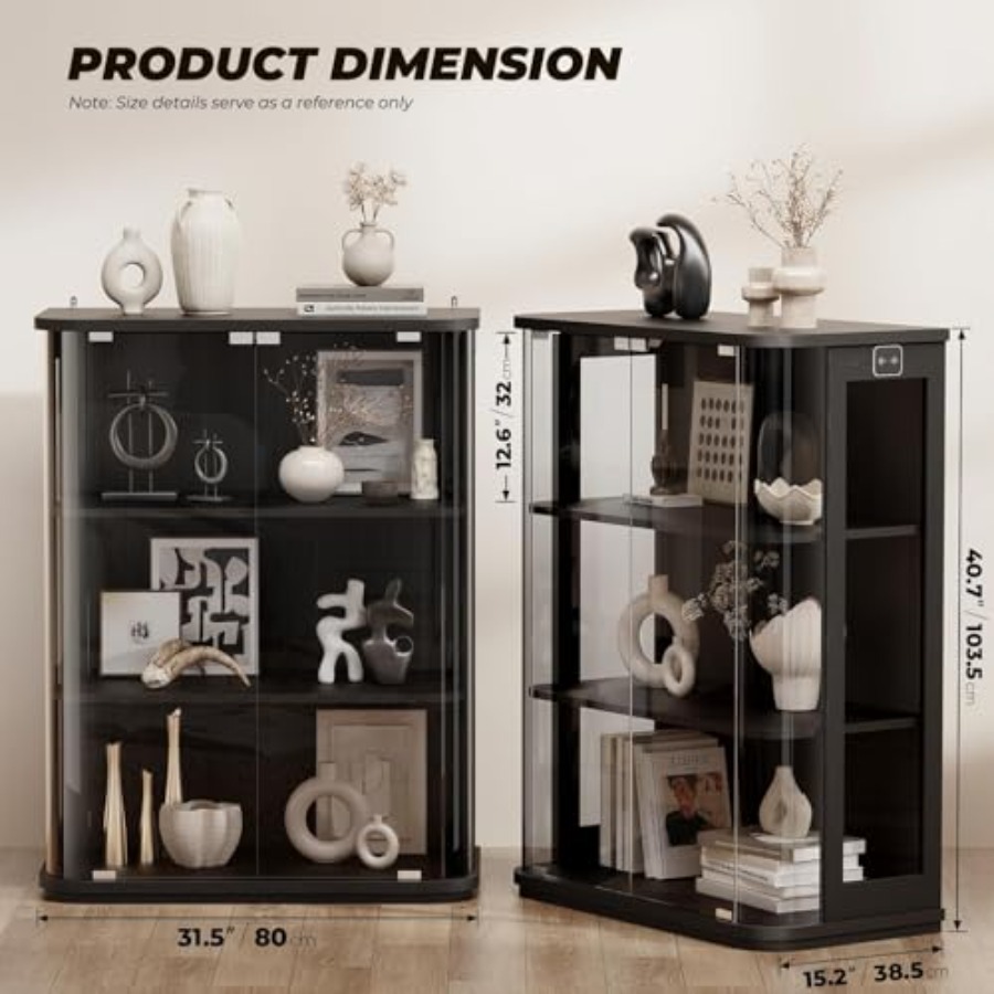 3-stufiger abgerundeter Vitrin – Glass Cabinet Display Bewertung und Preis