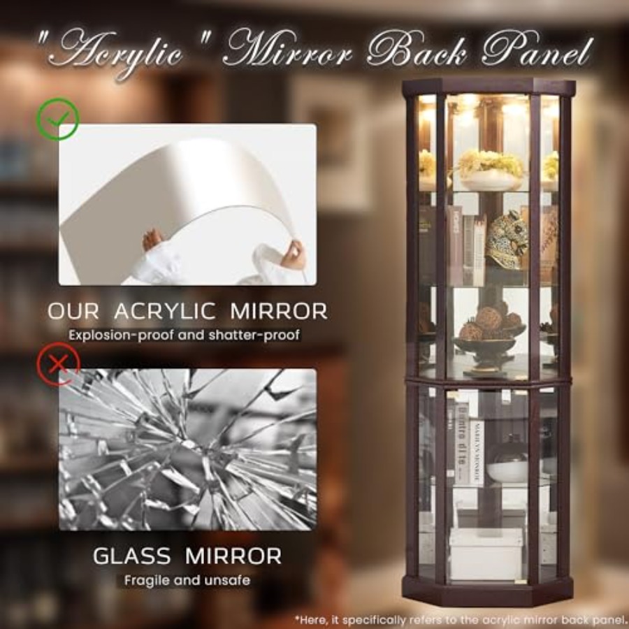 Eckvitrine für das Wohnzimmer: – Glass Cabinet Display Bewertung und Preis