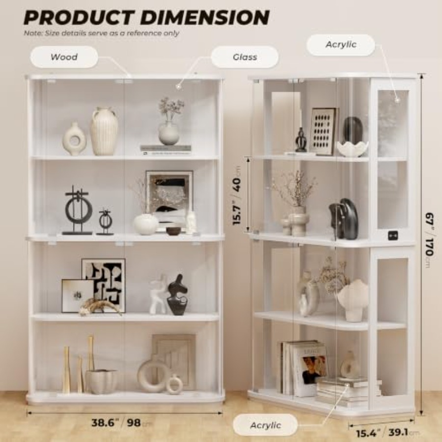 Abgerundete Vitrine für den Ei – Glass Cabinet Display Bewertung und Preis