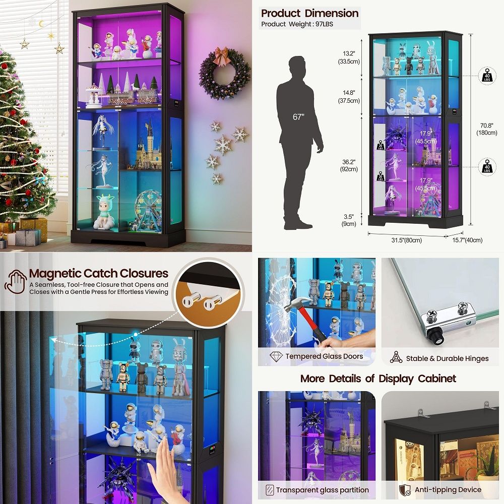 Beleuchteter Eck-Vitrinenschra – Glass Cabinet Display Bewertung und Preis