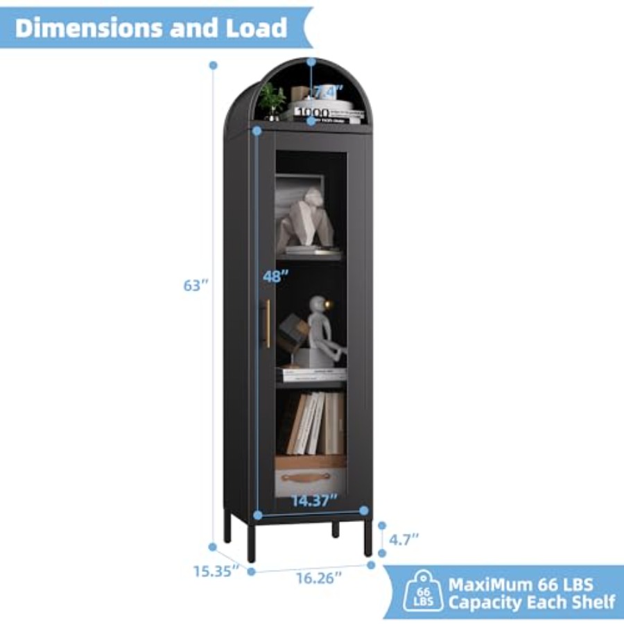 Schmaler Metall-Vitrinenschran – Glass Cabinet Display Bewertung und Preis