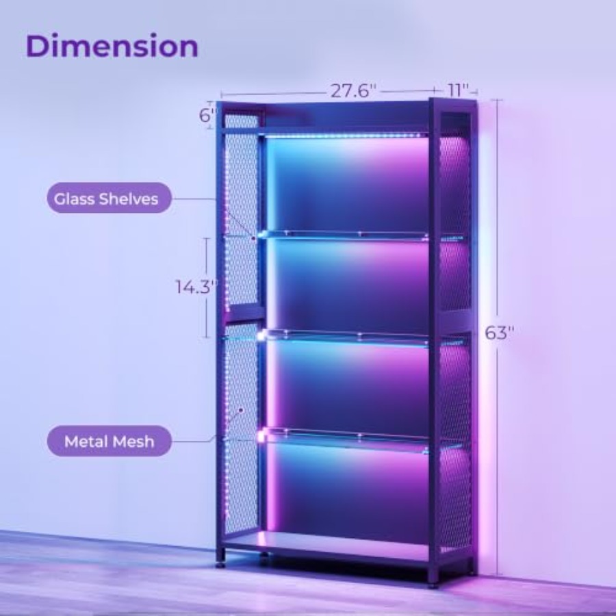 Vitrine mit Glasregalen, RGB-B – Glass Cabinet Display Bewertung und Preis
