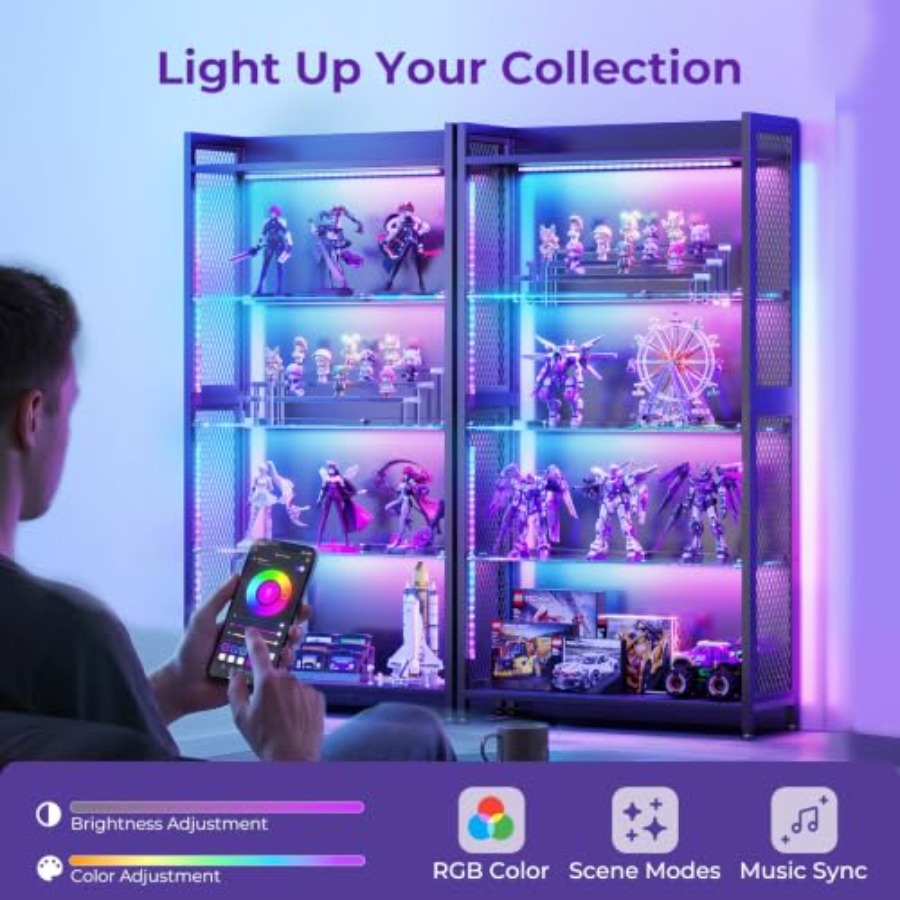 Vitrine mit Glasregalen, RGB-B – Glass Cabinet Display Bewertung und Preis