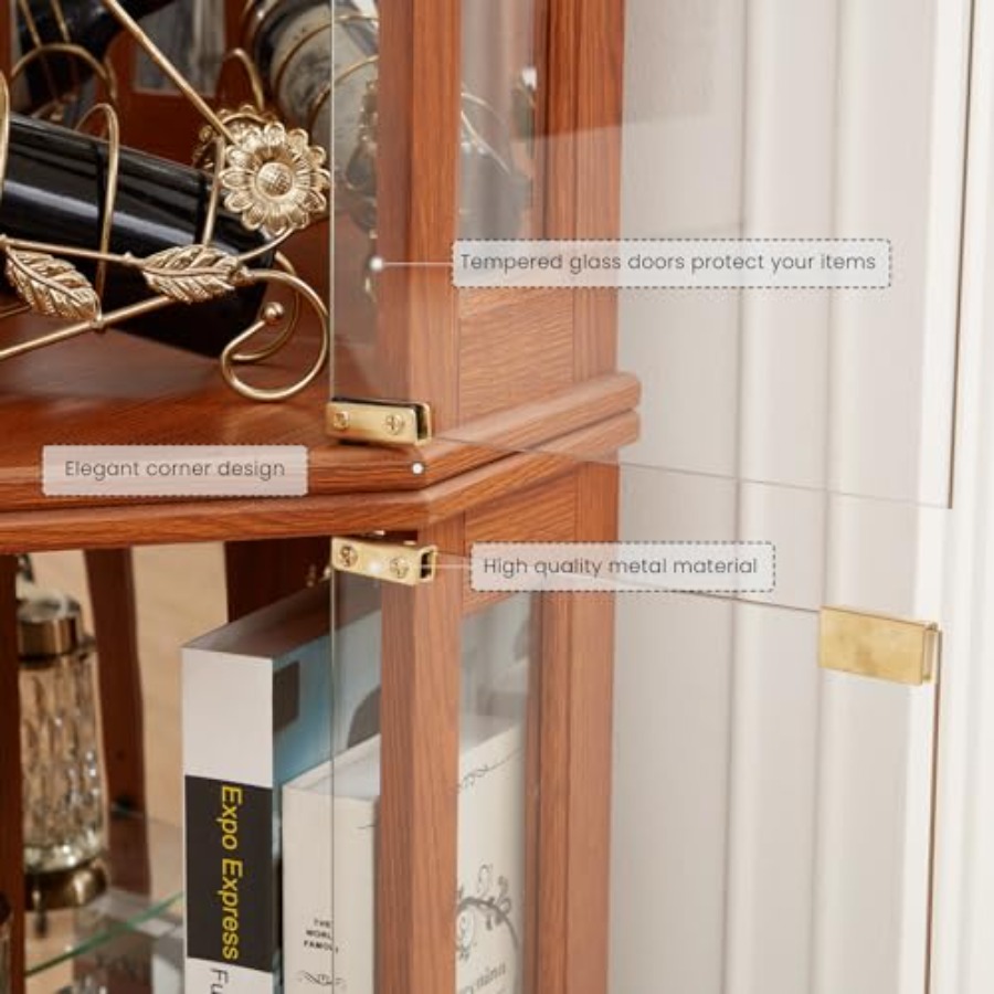 Eckvitrine für die Aufbewahrun – Glass Cabinet Display Bewertung und Preis