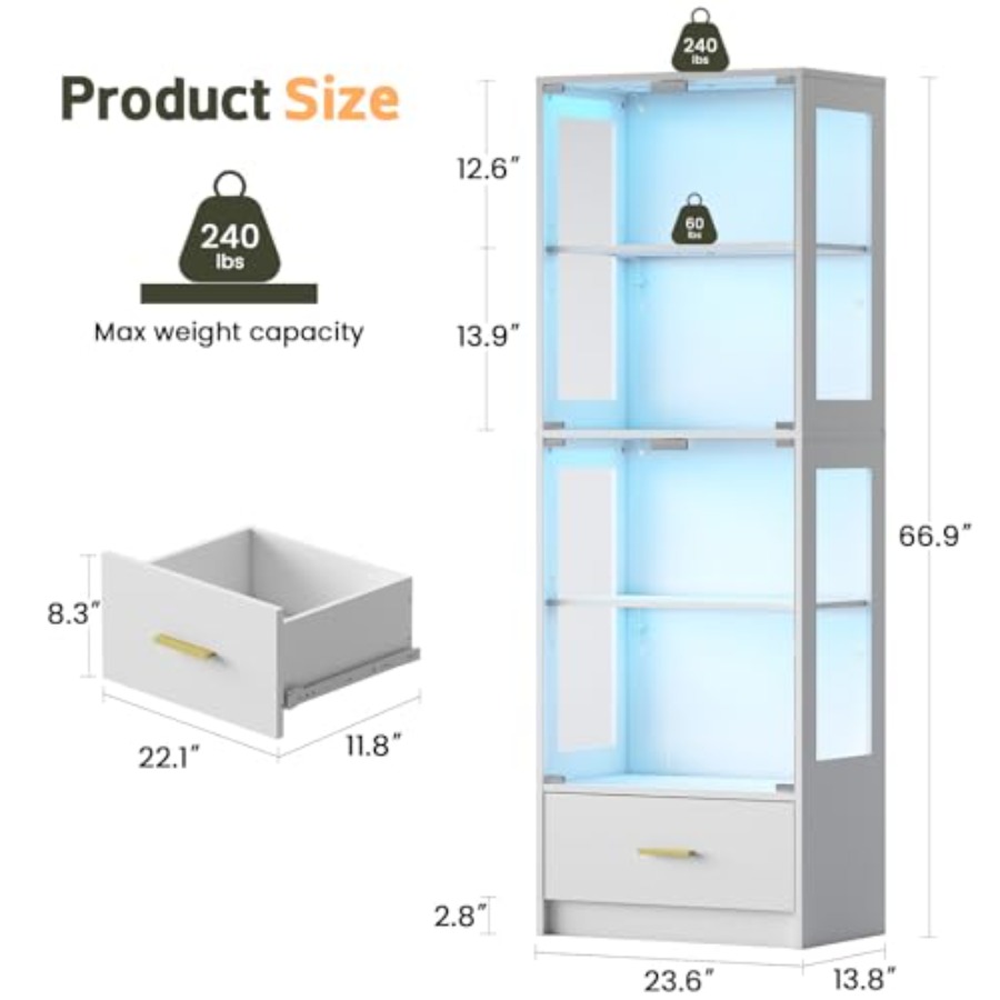 Glasvitrine mit Türen - Kurios – Glass Cabinet Display Bewertung und Preis