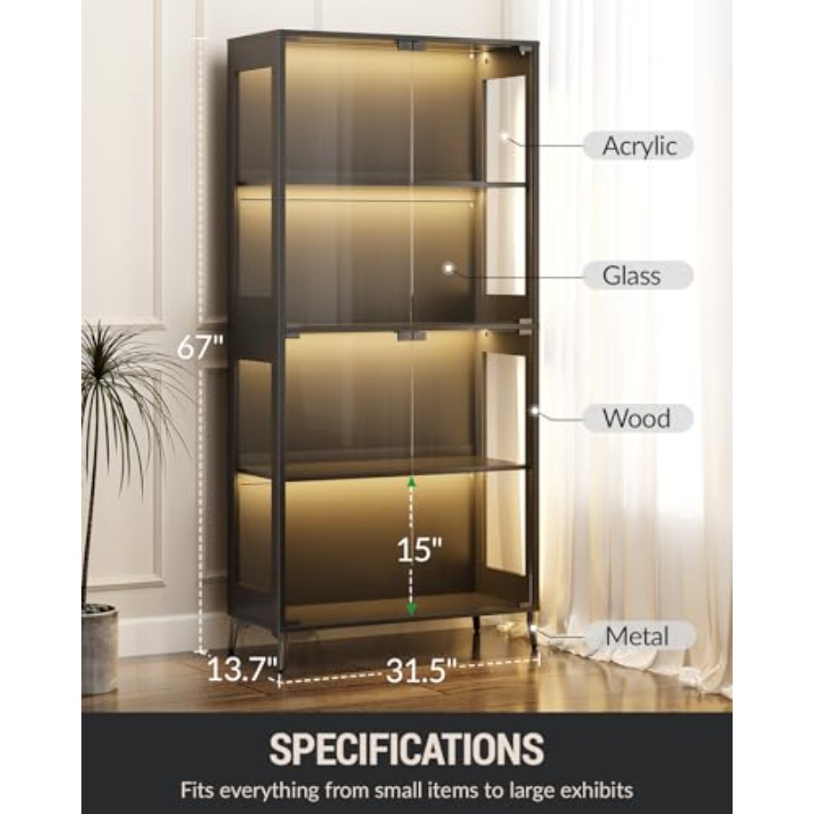 Glasvitrine mit Türen für Samm – Glass Cabinet Display Bewertung und Preis