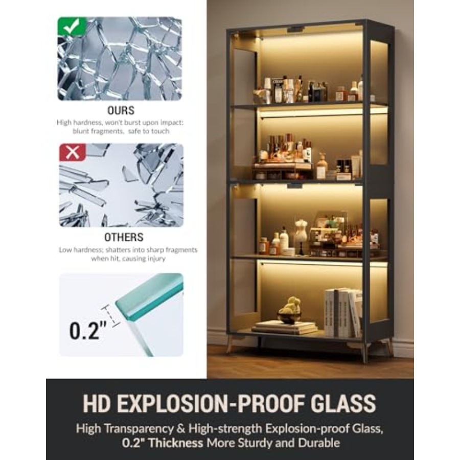 Glasvitrine mit Türen für Samm – Glass Cabinet Display Bewertung und Preis